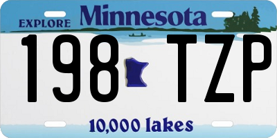 MN license plate 198TZP