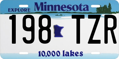 MN license plate 198TZR