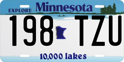 MN license plate 198TZU