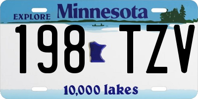 MN license plate 198TZV