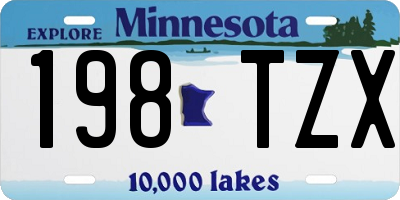 MN license plate 198TZX