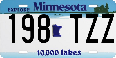 MN license plate 198TZZ