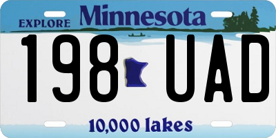 MN license plate 198UAD