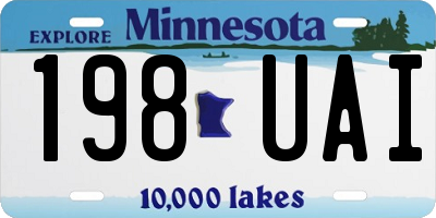 MN license plate 198UAI