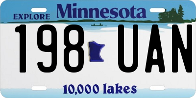 MN license plate 198UAN