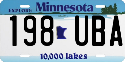 MN license plate 198UBA