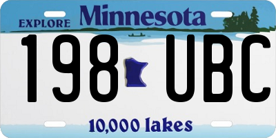 MN license plate 198UBC