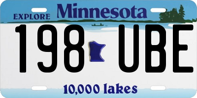 MN license plate 198UBE