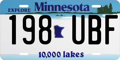 MN license plate 198UBF