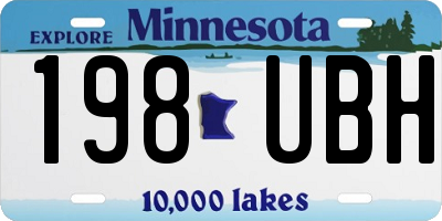 MN license plate 198UBH