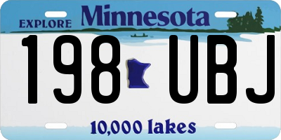 MN license plate 198UBJ