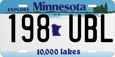 MN license plate 198UBL