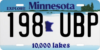 MN license plate 198UBP
