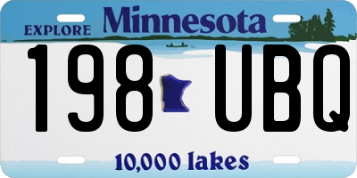 MN license plate 198UBQ