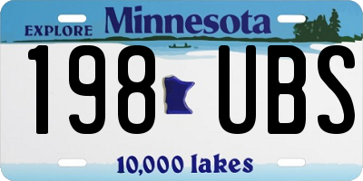 MN license plate 198UBS