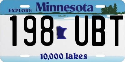 MN license plate 198UBT