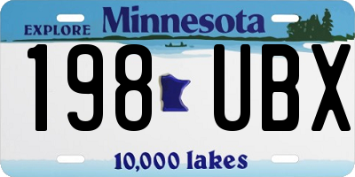 MN license plate 198UBX