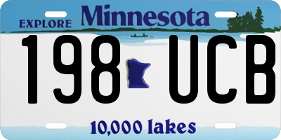 MN license plate 198UCB
