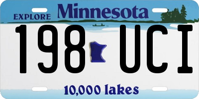 MN license plate 198UCI