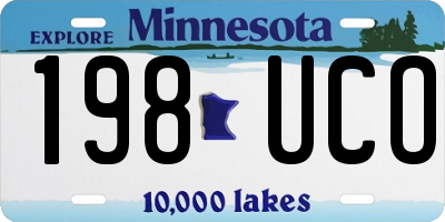 MN license plate 198UCO
