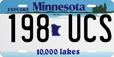 MN license plate 198UCS