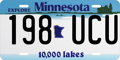 MN license plate 198UCU