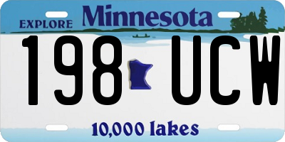 MN license plate 198UCW