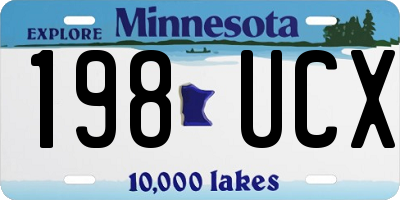 MN license plate 198UCX