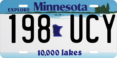 MN license plate 198UCY