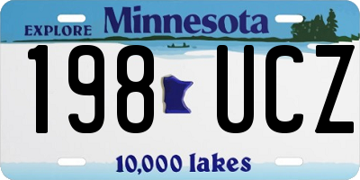 MN license plate 198UCZ