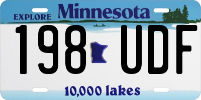 MN license plate 198UDF