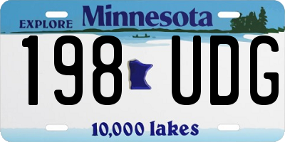 MN license plate 198UDG