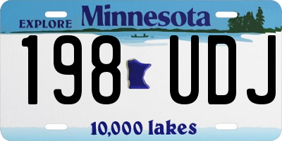 MN license plate 198UDJ