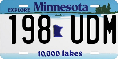 MN license plate 198UDM