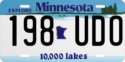 MN license plate 198UDO