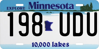 MN license plate 198UDU