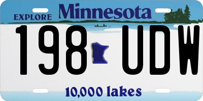 MN license plate 198UDW