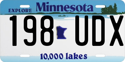 MN license plate 198UDX