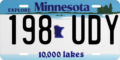 MN license plate 198UDY
