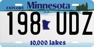 MN license plate 198UDZ