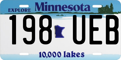 MN license plate 198UEB