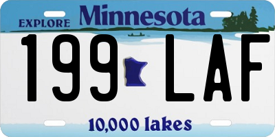 MN license plate 199LAF