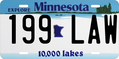 MN license plate 199LAW