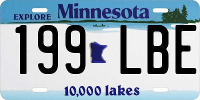 MN license plate 199LBE