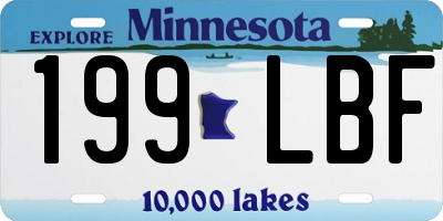 MN license plate 199LBF