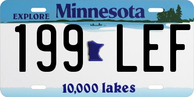 MN license plate 199LEF
