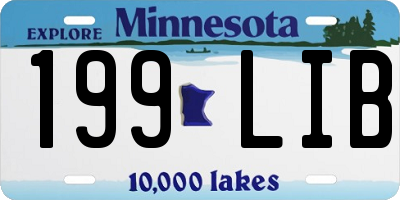 MN license plate 199LIB