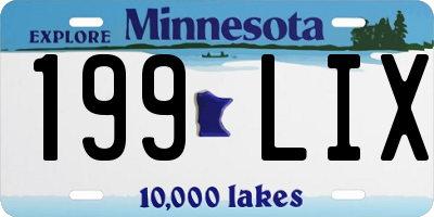 MN license plate 199LIX