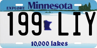 MN license plate 199LIY
