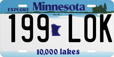 MN license plate 199LOK